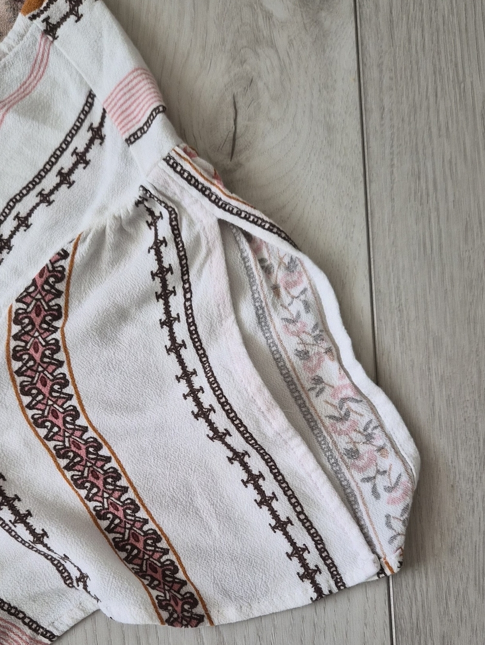 Maurices White Top with Pink and Brown Stripes - Picture 3 of 11